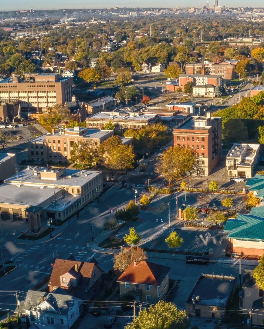 Council Bluffs from above.